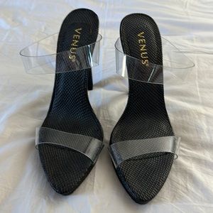 NWOT Venus Brand clear strap high heel sandals size 8.5